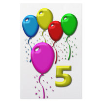 balloons 5 years stationery