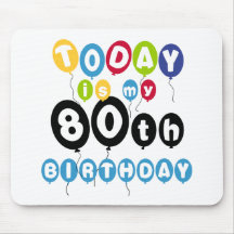 Balloons 80th Birthday Mouse Mats