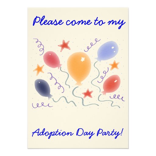 Balloons  Adoption Day Party invitation