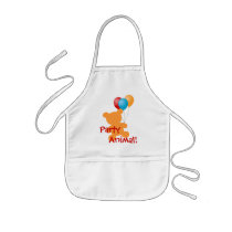 Balloons and bear kid's Party Animal apron