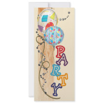 Balloons and Glitter invitations by RainbowCards Balloons and Glitter invitations