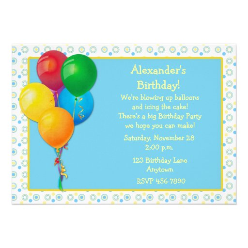 Balloons Birthday Invitation