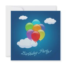 Balloons Birthday Party invitation by BluePlanet Balloons Birthday Party invitation