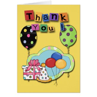 Balloons Birthday Party Thank You cards