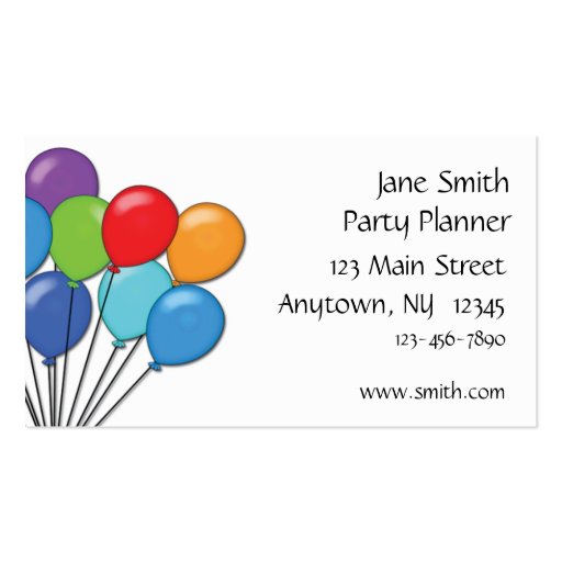 Balloons Business Card (front side)