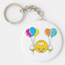 Balloons Celebration Smiley Face Key Chains