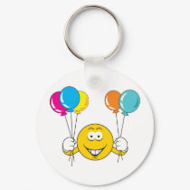 Balloons Celebration Smiley Face keychains