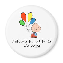 Balloons full of farts fridge magnet