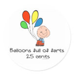 Balloons full of farts round sticker