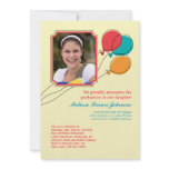 Balloons Graduation Photo Invitation
