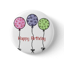 Balloons, Happy Birthday button by marcya7 Balloons, Happy Birthday button