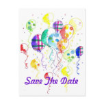 Balloons Rainbow Party Celebrate Confetti Postcard