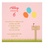 Balloons Sign Birthday Party Invitation - Pink invitations