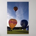 Balloons taking off poster
