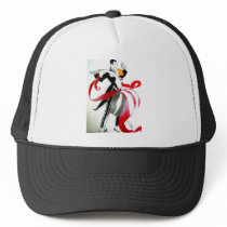 BALLROOM DANCING 2 BLACK AND WHITE/COLOR MESH HAT