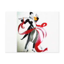 BALLROOM DANCING 2 BLACK AND WHITE/COLOR POSTCARD