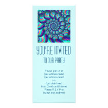 Balls Fractal Turquoise Blue Party Invitation
