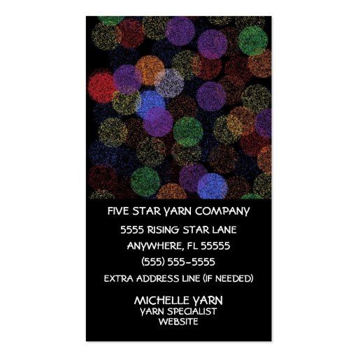 Balls of Yarn Art Business Card (front side)