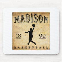 Baloncesto 1899 de Madison Wisconsin Tapete De Ratón