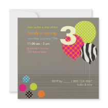 Baloons Birthday Party invitations by custom_stationery Baloons Birthday Party invitations