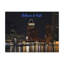 Baltimore at Night Postcard