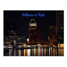 Baltimore at Night Postcard