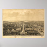 Baltimore Maryland 1862 Antique Panoramic Map Print