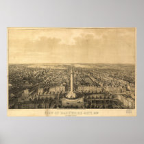 Baltimore Maryland 1862 Antique Panoramic Map Print
