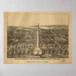 Baltimore Maryland 1880 Antique Panoramic Map Poster