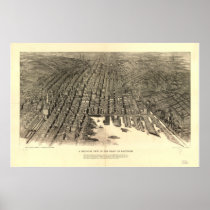 Baltimore Maryland 1912 Antique Panoramic Map posters