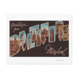 Baltimore, Maryland - Large Letter Scenes 3 Postcards