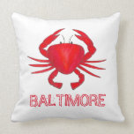 Baltimore Maryland Red Crab Crabs Beach Sea Pillow