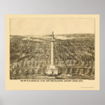 Baltimore, MD Panoramic Map - 1880 Poster
