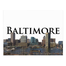 Baltimore MD Skyline with Baltimore in the Sky Post Card