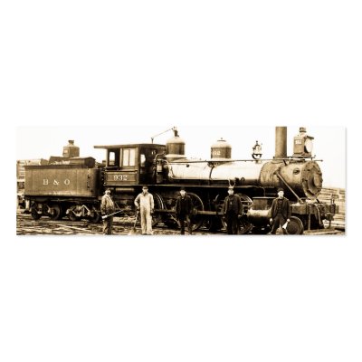 Baltimore & Ohio Railroad Engine 932 Business Card Template by scenesfromthepast