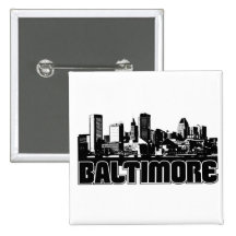 Baltimore Skyline Pinback Button