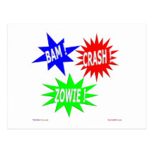 Bam Crash Zowie Postcard