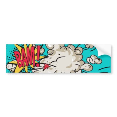 BAM! Wham Boom! Bumper Sticker by bartonleclaydesign