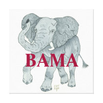 BAMA ELEPHANT Wrapped Canvas Canvas Prints