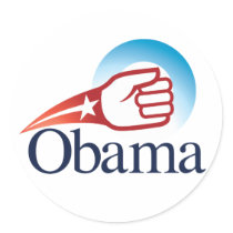 Bama fist bump round sticker