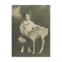bambi and child postcard