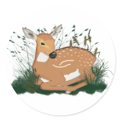 Bambi in the Meadow Stickers by CuteCritters