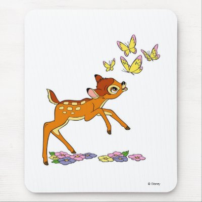 Bambi playing with butterflies mousepads