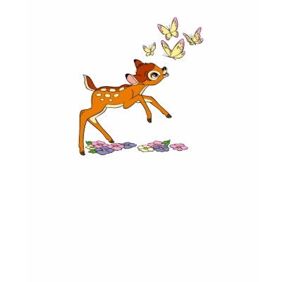 Bambi playing with butterflies t-shirts