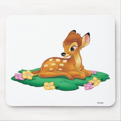 Bambi sitting on the grass mousepads