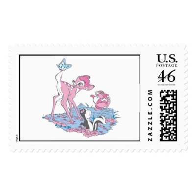 Bambi, Thumper, and Flower with Butterfly postage