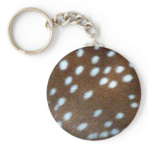 Bambi white dots on brown fur key chain