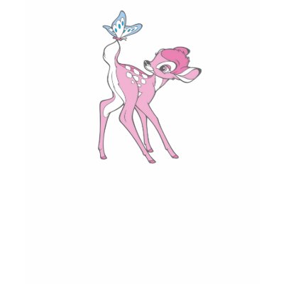 Bambi with a Butterfly on his Tail tee shirts