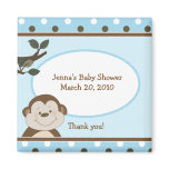 Bambino Cute Monkey Blue Favor Baby Shower Magnet