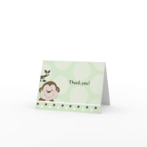 Bambino Monkey Green Folded Note Card